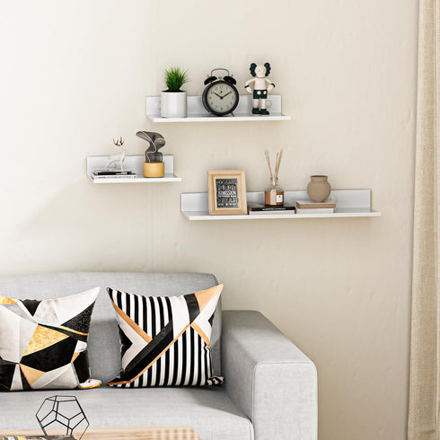 Wisfame 2 Pack, 11.8Inch, Adhesive Wall Shelf Modern Floating Shelves for Wall Metal Wall Mounted Display Ledge Shelf
