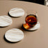 Veyro Set 6 Ceramic Coasters of Absorbent Stone Drink Coasters with Holder, Non-Slip Cork Backing, Modern Marble Look