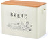 TeamFar Bread Box with Wooden Lid, 13.1 x 7.2 x 9.7 Bread