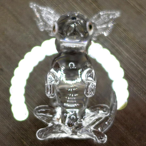 Chihuahua Miniature Tiny Figurines, Hand Blown Glass Art Animals, Collectible Dog-Lover Gift Home Décor (Clear)
