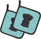 Caroline's Treasures BB1173PTHD Checkerboard Blue Black Labrador Pot Holders, Kitchen Heat Resistant, 7 1/2 x 7 1/2