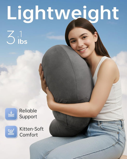 Elbow ENITYA Extra Large Ergonomic Gaming & Reading Pillow with Arm & Support U-Shaped Lap Pillow for Adults & Kids