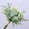 Artificial Eucalyptus Leaf and Babys Breath Bouquets for Wedding Party Home Decor, Pack of 1 (White)