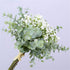 Artificial Eucalyptus Leaf and Babys Breath Bouquets for Wedding Party Home Decor, Pack of 1 (White)