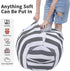 Miaowater 2 PCS Stuffed Animal Storage Bean Bag Chair Cover, Cotton Canvas with Zipper, Grey 24"