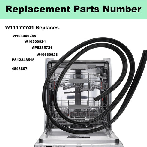 W11177741 W10300924 Dishwasher Door Gasket For Whirlpool Replacement W10300924V, W10660528