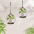 Stands(2 Pack+Pots) hismocal Hanging Planter for Indoor Plants,Plant Hanger with Sturdy Wood Base & Pot, Modern Boho