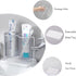 Toothbrush Holders with Drain Tray, 2 Slots Hanging Organizer for Bathroom Caddy, Clear Toothpaste and Razor Holder