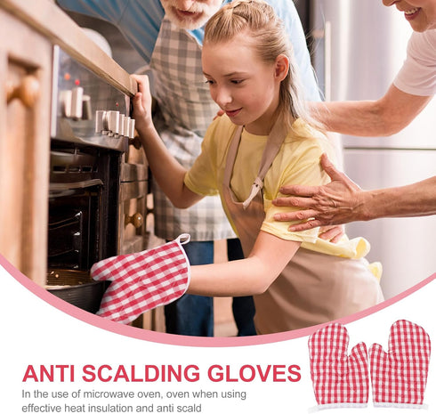 2Pcs Oven Mitts for Play Kitchen,Microwave Oven Gloves Toddler Oven Mitts Kitchen Mitts for Safe