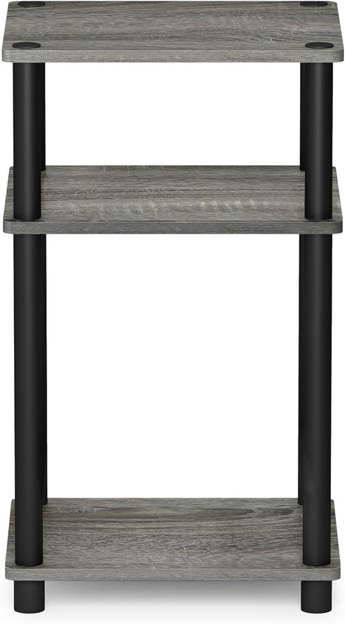 3-Tier Furinno JUST Side Table, End Table, Open Shelves Night Stand, Bedside Table, Toolless Assembly, for Living Room