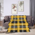HSYOYO 80"x60" Yellow Black Plaid Throw Blanket Fluffy Fleece Blankets Soft Lightweight Travel Blanket Indoor Outdoor