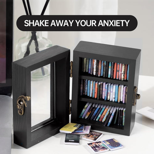 Hcyhcx 60 Anxiety Bookshelf -Shake Anxiety Off Your Decorative Boxes,Miniature Library Equipped with Mini Books Storage