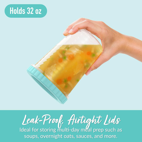 20 32 oz Bentgo Prep - Piece fl Leak-Proof Deli Containers with Lids, Food Storage for Meal Prep, Twist-Top, Reusable