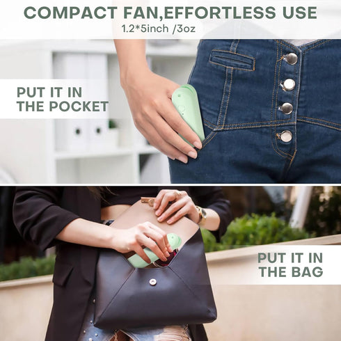 Nezylaf Handheld Mini Fan,Portable Small Pocket Fan,Rechargeable Personal Fan with Power Bank 2000mAh, Travel Essentials for Women by Nezylaf