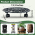 14 Inch 1 Pack Rolling Plant Stand with Wheels Metal Plant Caddy with Wheels Heavy Duty Round Plant Stand Indoor Iron