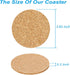 12 Pcs Cork Coaster for Drink, Absorbent Heat Resistant Reusable Tea or Coffee Coaster, Blank Coasters for Crafts, Warm