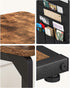 Vovonusy ET-P-BR1 Wood Pedestal Small TV Trays for Eating, C Shaped End Table Storage Bag, Sofa Side Table Couch Desk