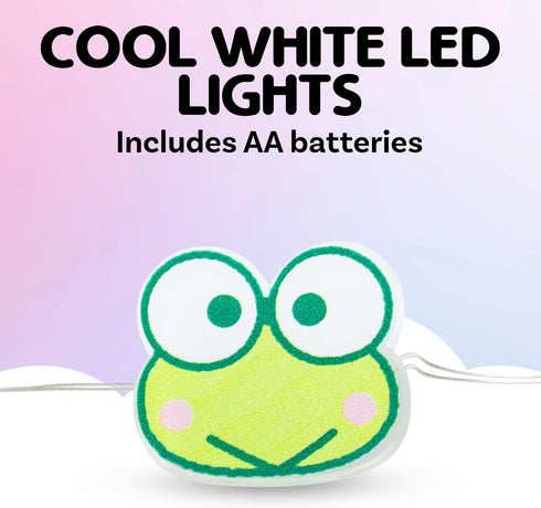 20ct 7 (2 Silver Buffalo Sanrio Hello Kitty and Friends Keroppi Decorative String Lights, Feet Long, Battery Powered AA