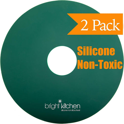 2 Silicone Dehydrator Sheets NON-Toxic for Nesco Round Dehydrators, Reusable Flexible Non Stick - 2 FLAT Sheets