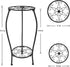 NOAMOO 2 25.2 inch Metal Plant Stand Tier Indoor Outdoor, Tall Flower Pot Shelf Rustproof Stable Corner Stand, Multiple