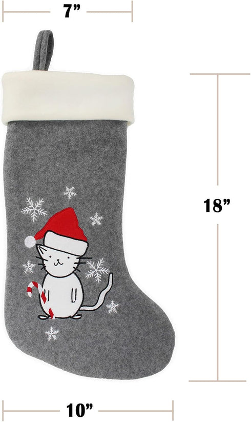 BambooMN 2 Piece Set 18" Classic Personalized Embroidered Sequined Animal Christmas for Kids & Family