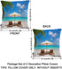 Swono Set 2 18 18 Inch of Decorative Throw Pillow Covers Turquoise Sea, Tropical Ocean Beach Chair Palms Farmhouse