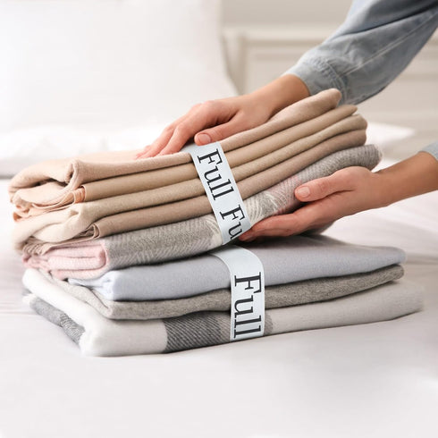 Sheet Organizers and Storage Bands - Elastic Bed Sheet Straps/Sheet Storage Organizer for Linen Closet, 4 Pieces (Twin) by Bozenu