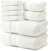 REDKISS 8 Piece Off White Towels Set - 100% Cotton Towels Set