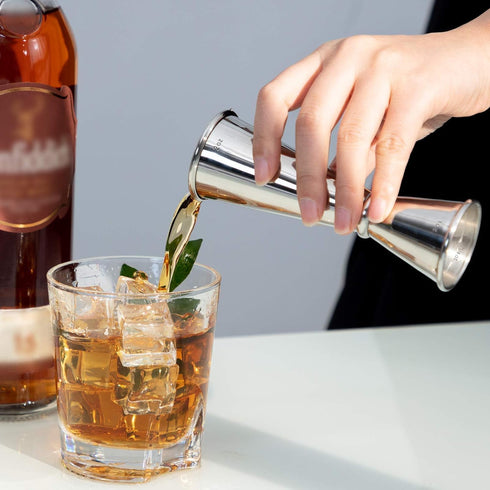Homestia Double Cocktail Jigger for Bartending - 2 OZ 1 OZ Japanese Premium 304 Stainless Steel, 2 Pcs
