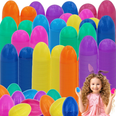 The Dreidel Company 2.3" Fillable Easter Eggs (50 Pack), Colorful Bright Plastic Eggs for Easter Egg Hunt