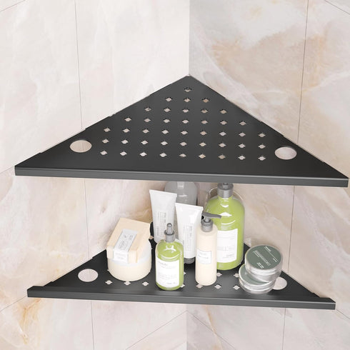 mivndeeopu Corner Shower Shelves 2-Pcs, 10 Rustproof 304 Stainless Steel Shower Corner Shelf