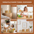 WOHUGEKOKO Countertop, Acacia Wood Paper Towel Dispenser Paper Towel Holder for Bathroom Kitchen Napkin Holder Folded