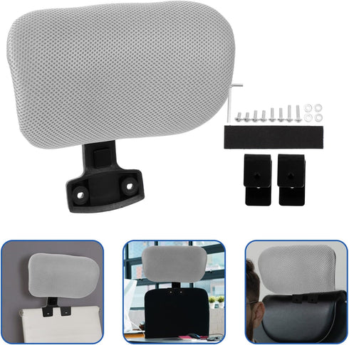 NUOBESTY Adjustable Mesh Headrest Attachment - Office Chair Neck Support Cushion for Universal Chairs