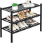 ROMGUAR CRAFT 3 Tier Bamboo Shoe Rack for Closet Free Standing Wood Shoe Shelf