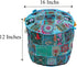 Rastogi Handicrafts Indian Traditional Home Decorative Ottoman, Handmade Pouf with Patch Work and Embroidery