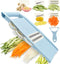 5 in 1 Mandoline Slicer for Kitchen, Blue Vegetable Slicer Multi Blade, Veggie Shredder, Potato Chip Cutter, Julienne