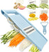 5 in 1 Mandoline Slicer for Kitchen, Blue Vegetable Slicer Multi Blade, Veggie Shredder, Potato Chip Cutter, Julienne