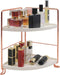 2-Tier Bathroom Countertop Organizer - Rose Gold Vanity Tray Cosmetic & Makeup Storage, Kitchen Spice Rack Standing