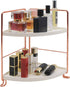 2-Tier Bathroom Countertop Organizer - Rose Gold Vanity Tray Cosmetic & Makeup Storage, Kitchen Spice Rack Standing