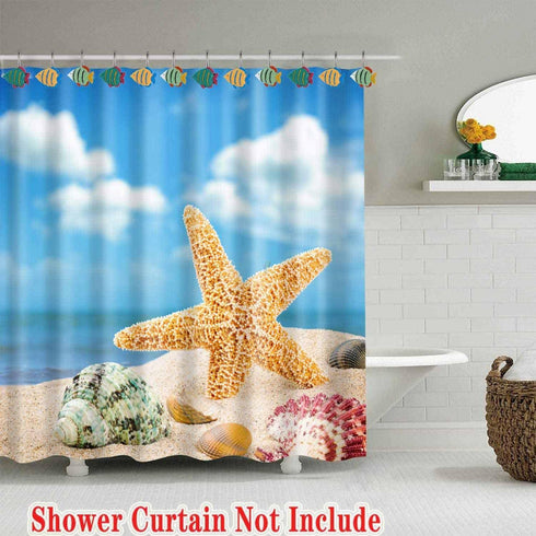 Fish Shower Curtain Hooks Rings for Under The Sea Bathroom Decor, Nautical Shower Curtain Hooks, Set of 12