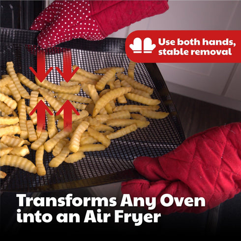 Air Fryer Basket for Oven - Non-Stick Crisping Sheet for Baking Pizza, Chips, Fries, & More