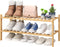 viewcare 2-Tier Bamboo Shoe Rack for Entryway, Bamboo Wood Shoe Organizer for