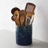 DOWAN 7.2" Large Kitchen Utensil Holder - Ceramic Crock with Table-Protection Cork Mat for Kitchen Decor & Housewarming