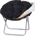Saturnpower Faux-Fur Folding Chair, Moon Chair Soft Lounge Chair for Lounging, Bedroom, Dorm Rooms or Apartments, Black