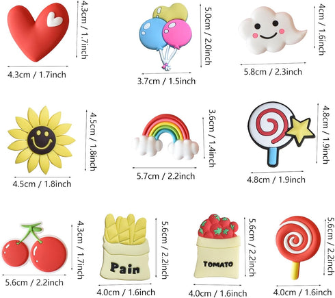 10 Pieces Love Food Fridge Magnets Refrigerator Magnets Rainbows and Love Whiteboard Magnetic Stickers for Home Decoration (Love Food Fridge Magnets)