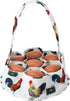 Egg Collecting Basket, Canvas Egg Basket for Gathering with 7 Pouches for