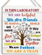 Science Classroom Decor: Science Wall Art, "In This Laboratory We Are Patient" Wooden Hanging Sign for School