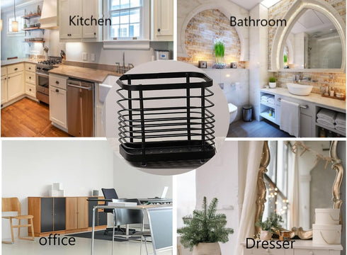 Black Wire Utensil Holder for Kitchen Counter, Tool Utensil Holder for Cooking Spatula Spoon