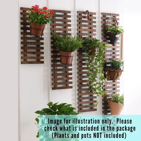 60cm (23.6") ShopLaLa Wall Planter - Wooden Hanging Planter for Indoor Plants, Plant Stand, Air Plant Succulent Holder
