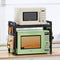 Expandable Microwave Stand Countertop, 2-Tier Adjustable Rack with 8 Hooks & 2 Holders, Heavy Duty Carbon Steel Shelf